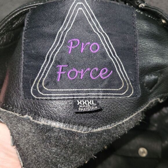 PRO FORCE Leather Chaps Black BIKER Belted Riding Pants Motorcycle Size XXXL 3X - Picture 14 of 14
